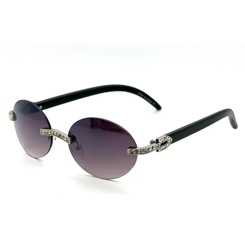 Men‎ Sunglasses Silver Frame Black Lens Sophisticated Street Trendy Style UV400